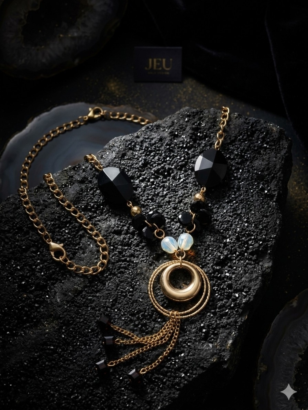 Black and Gold Statement Necklace